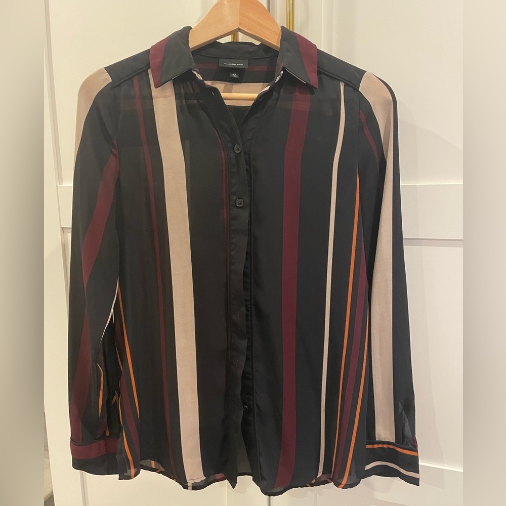 WhoWhatWear beautiful black striped shirt size XS/S